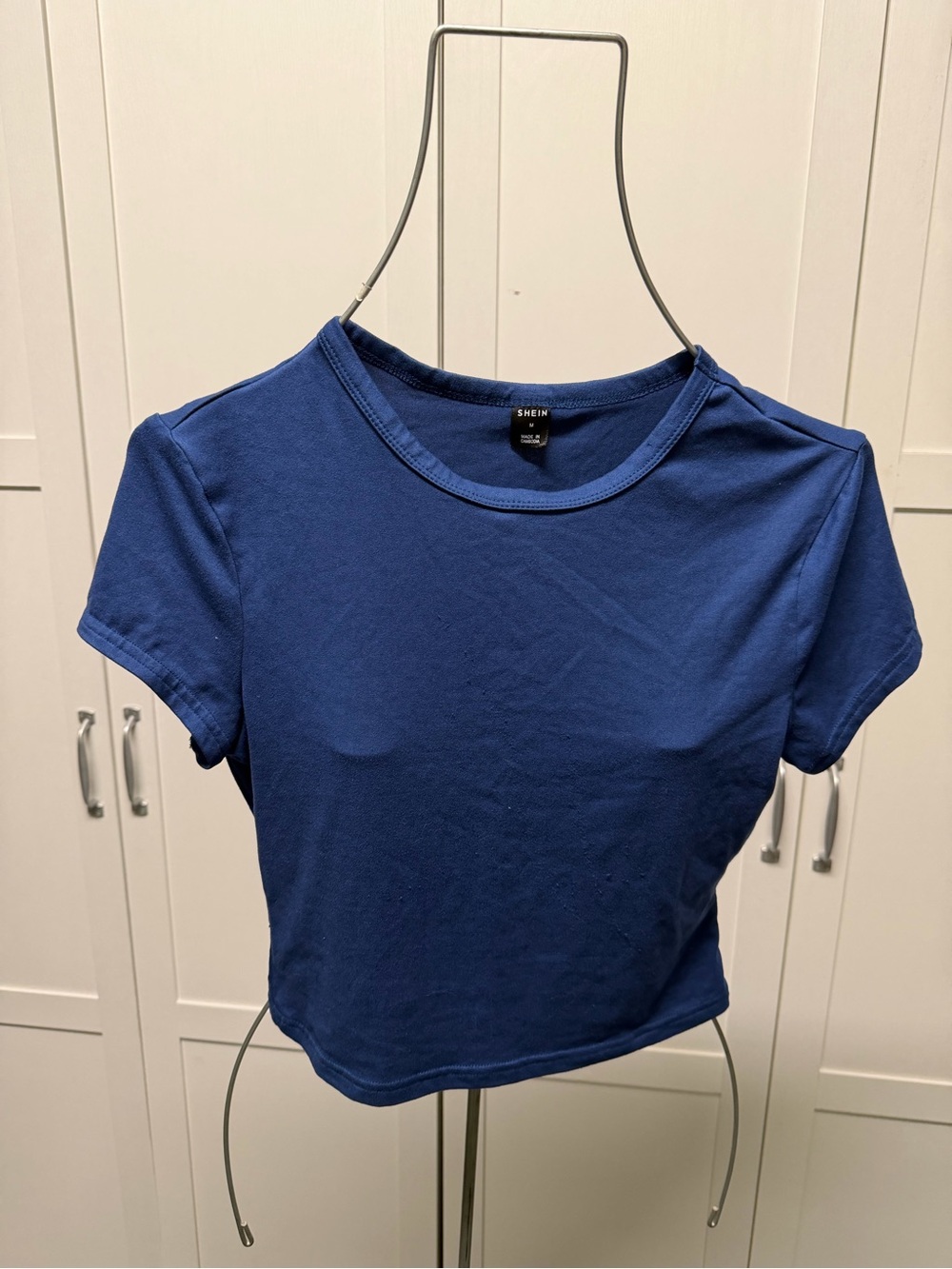 SHEIN Royal Blue Crewneck Crop Top